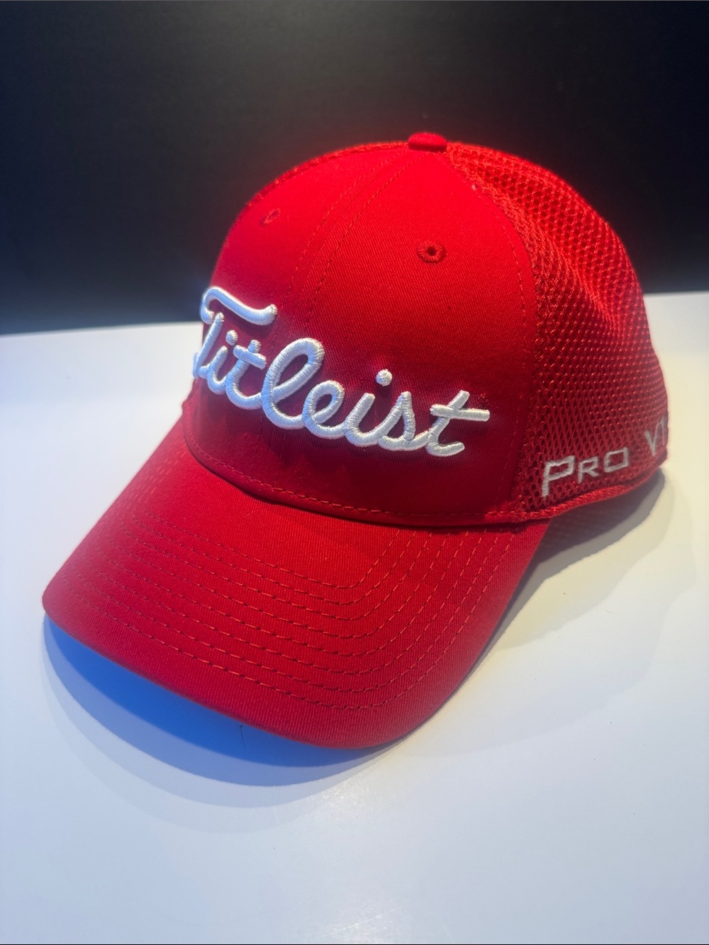 Titleist Kids Red Mesh Back Baseball Hat with White Logo